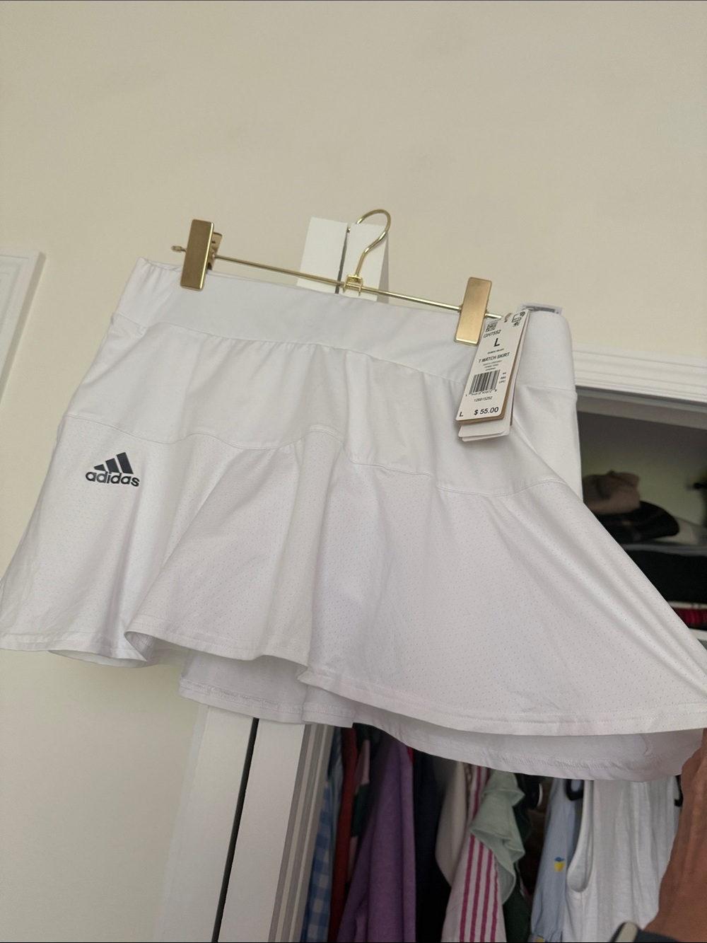 adidas White Athletic Tennis Skort with Logo large
